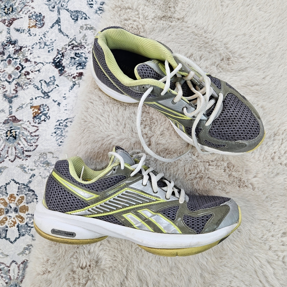 Reebok Simply Tone Smooth Fit Women’s Gray Yellow Athletic Shoes US 7